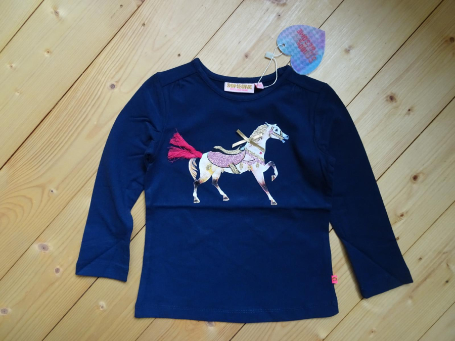 Someone Pferdchen Langarmshirt Horses dark blue
