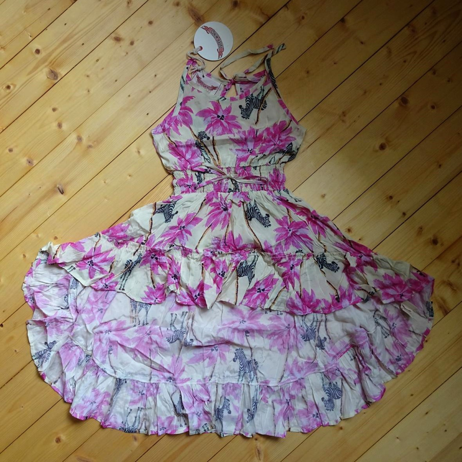 Paper Wings summer dress Shirred Hilo Dress - Tropical Zebra