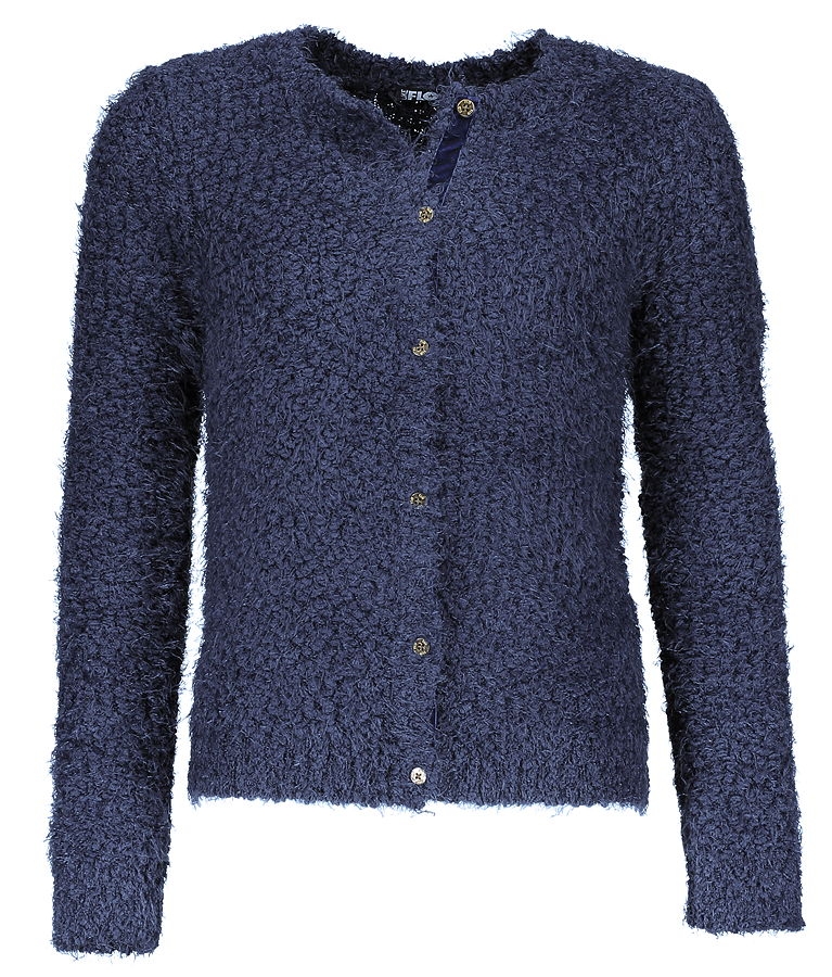 Like FLO knitted boucle cardigan navy