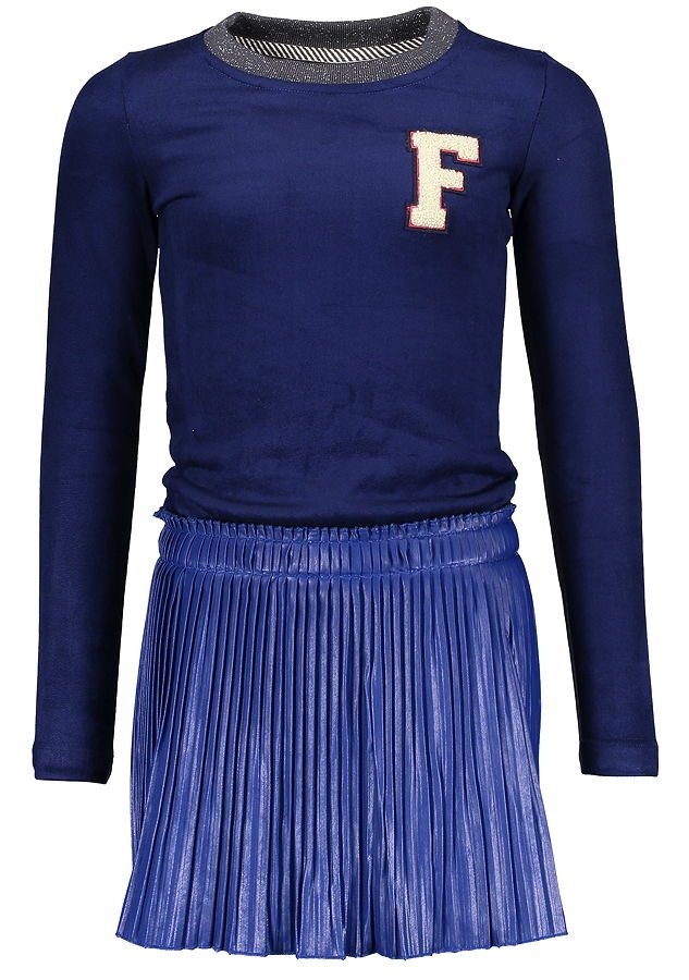 Like FLO suede longsleeved sweatdress cobalt
