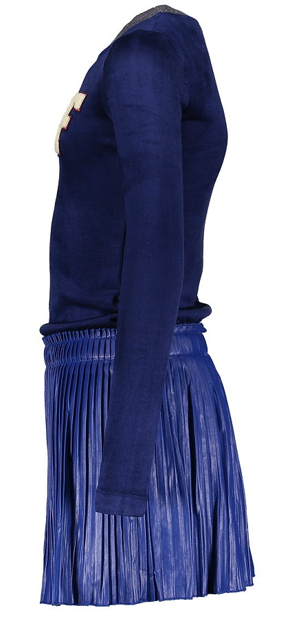 Like FLO suede longsleeved sweatdress cobalt