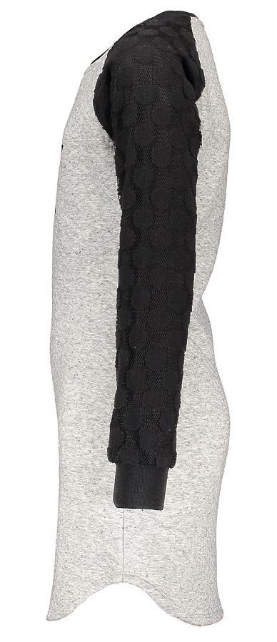 Like FLO stepped dress with mesh sleeves grey melee