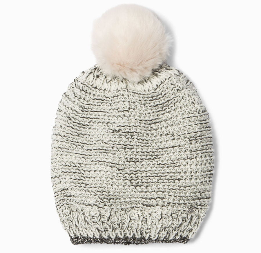 IKKS city black knitted hat blanc cassé