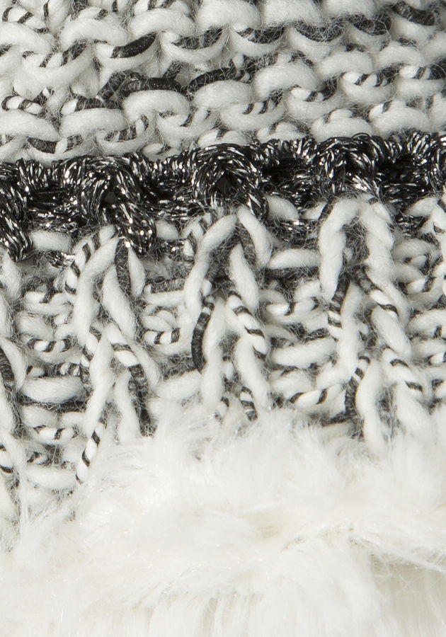 IKKS city black knitted hat blanc cassé