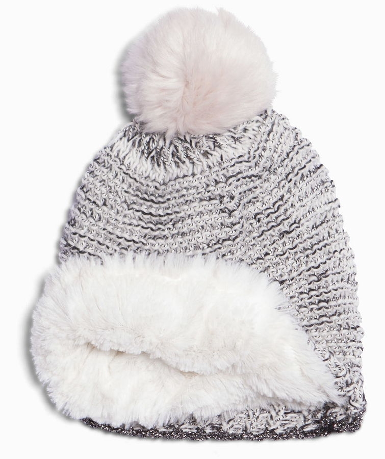 IKKS city black knitted hat blanc cassé