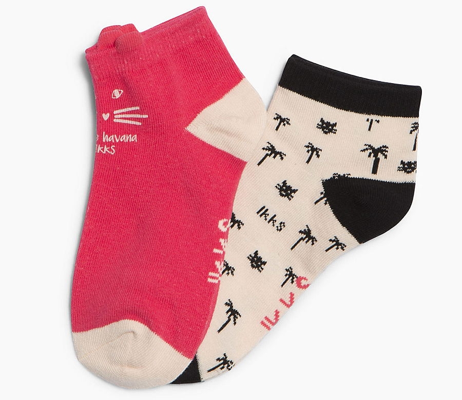 IKKS city black lot of 2 ankle socks grenadine
