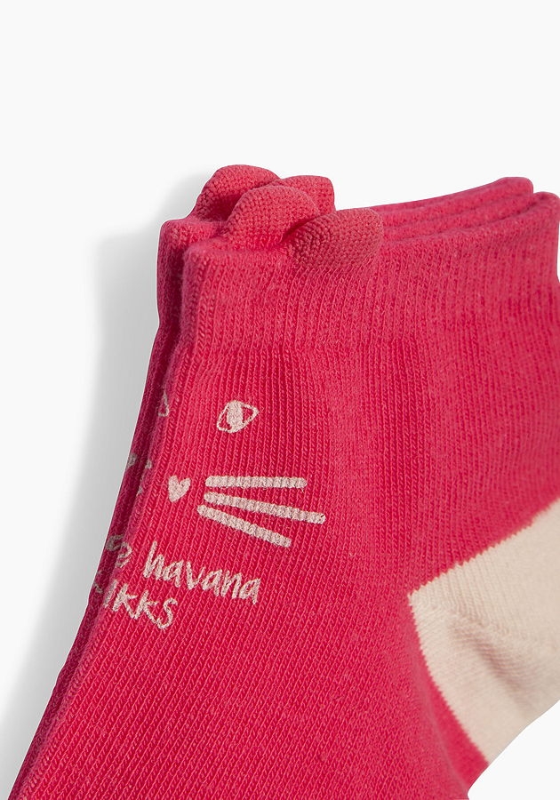 IKKS city black lot of 2 ankle socks grenadine