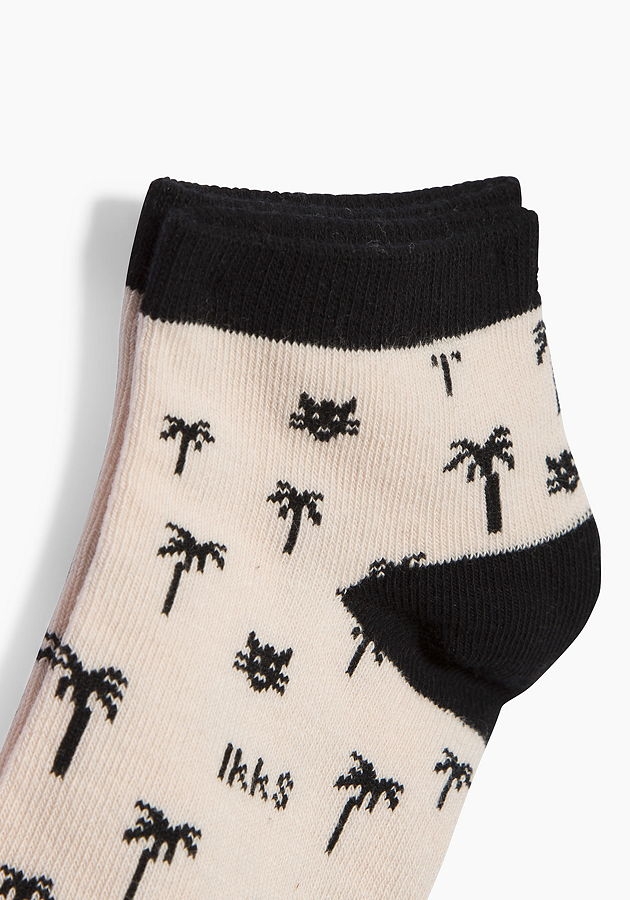 IKKS city black lot of 2 ankle socks grenadine