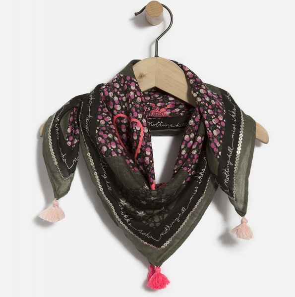 IKKS city couleur squared scarf noir