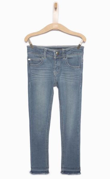 IKKS city couleur fringed denim pants faded blue