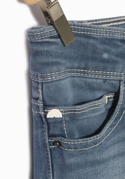 IKKS city couleur fringed denim pants faded blue