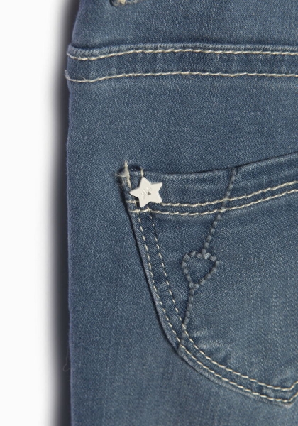 IKKS city couleur fringed denim pants faded blue