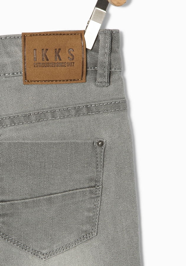 IKKS garcon city black slim denim pants light grey