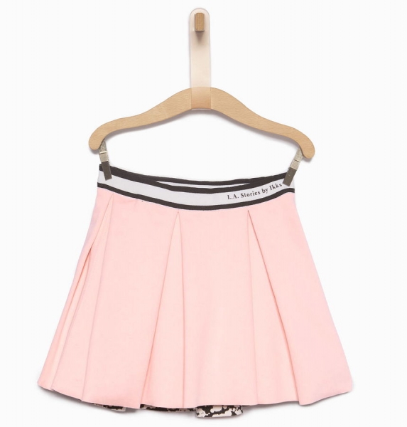 IKKS city black reversible jerseyskirt noir imp. taches/corail