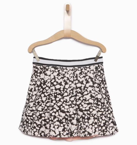 IKKS city black reversible jerseyskirt noir imp. taches/corail