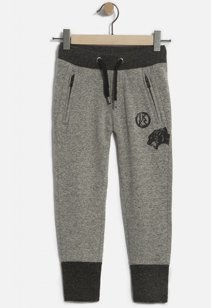IKKS garcon city black molleton pants gris moyen