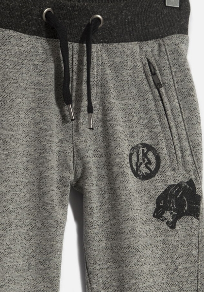 IKKS garcon city black molleton pants gris moyen