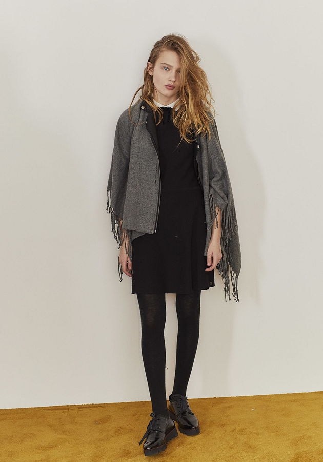 WAY by IKKS Street Shining fringed cape/poncho gris anthracite