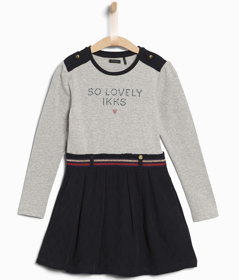 IKKS cargo fabricmix sailor dress navy