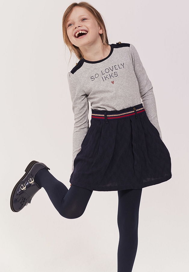 IKKS cargo fabricmix sailor dress navy
