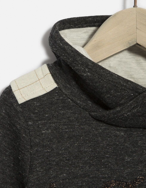 IKKS Nordik Winter Kapuzen-Sweatkleid gris chiné anthracite