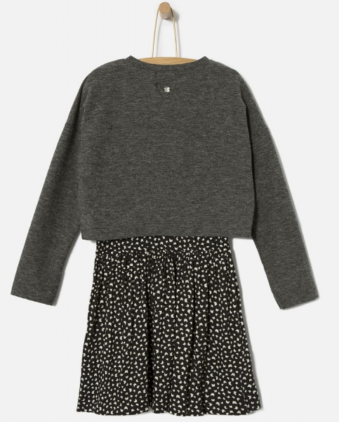 WAY by IKKS Gotham Glam 2in1 dress noir imprimé chat