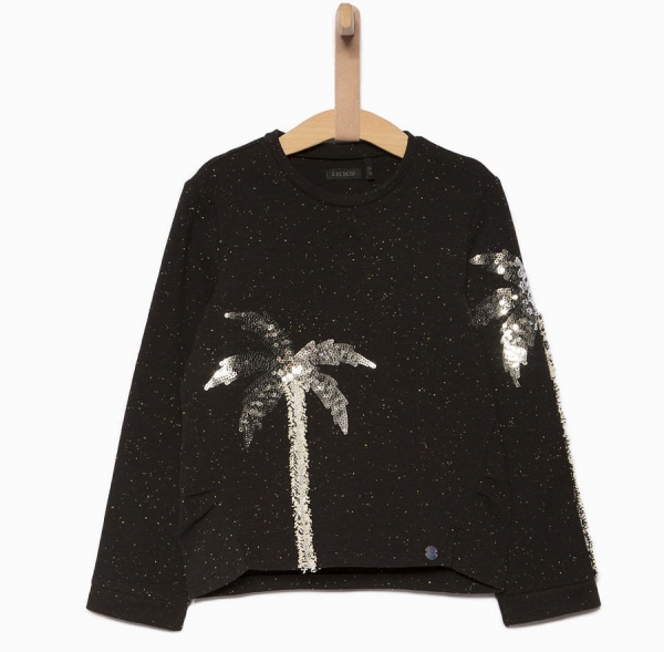 IKKS city black palmtree sweater noir