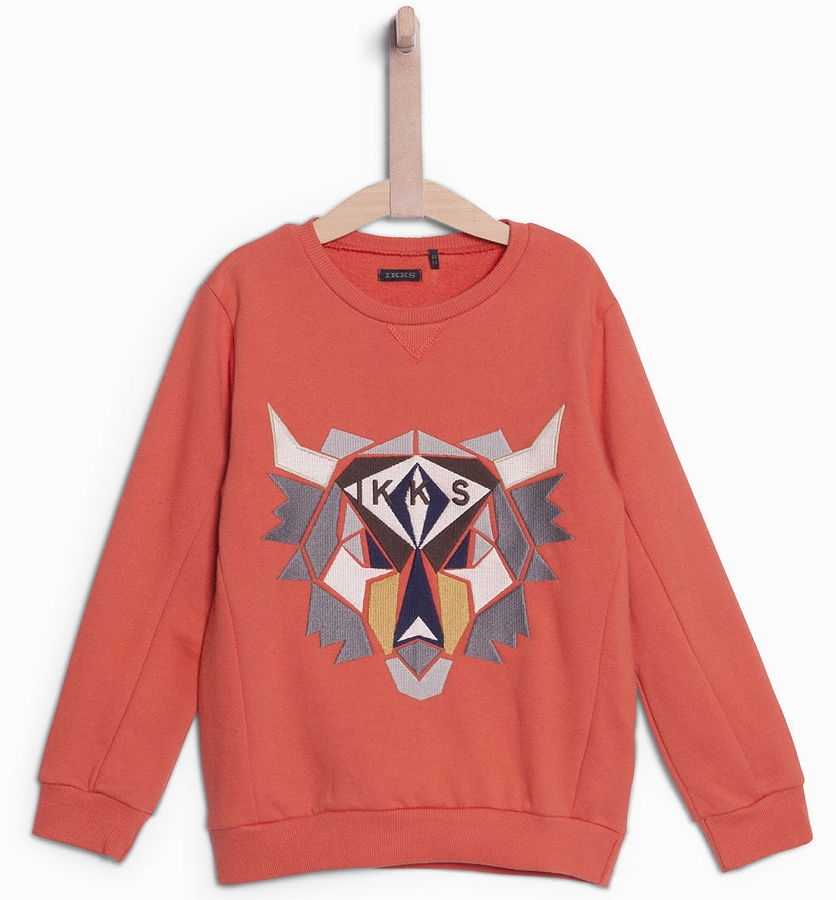 IKKS garcon Full Winter sweatshirt orange moyen