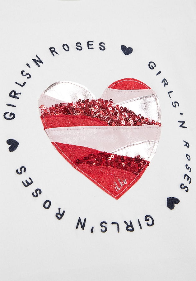 IKKS Rock'Love longsleeve "heart" blanc cassé