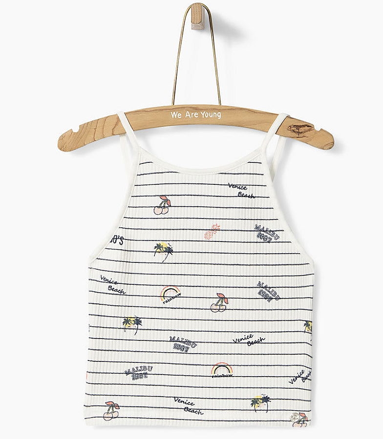 WAY by IKKS Malibu Spaghettiträger-Top blanc cassé