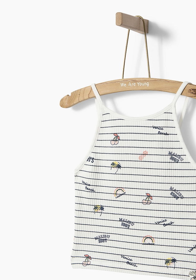 WAY by IKKS Malibu Spaghettiträger-Top blanc cassé