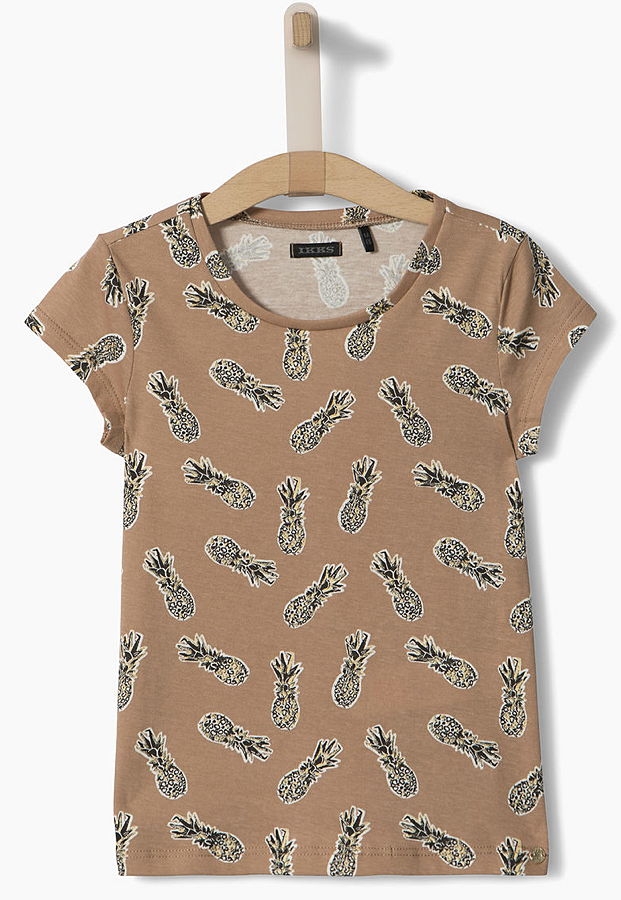 IKKS city white t-shirt "pineapple" camel