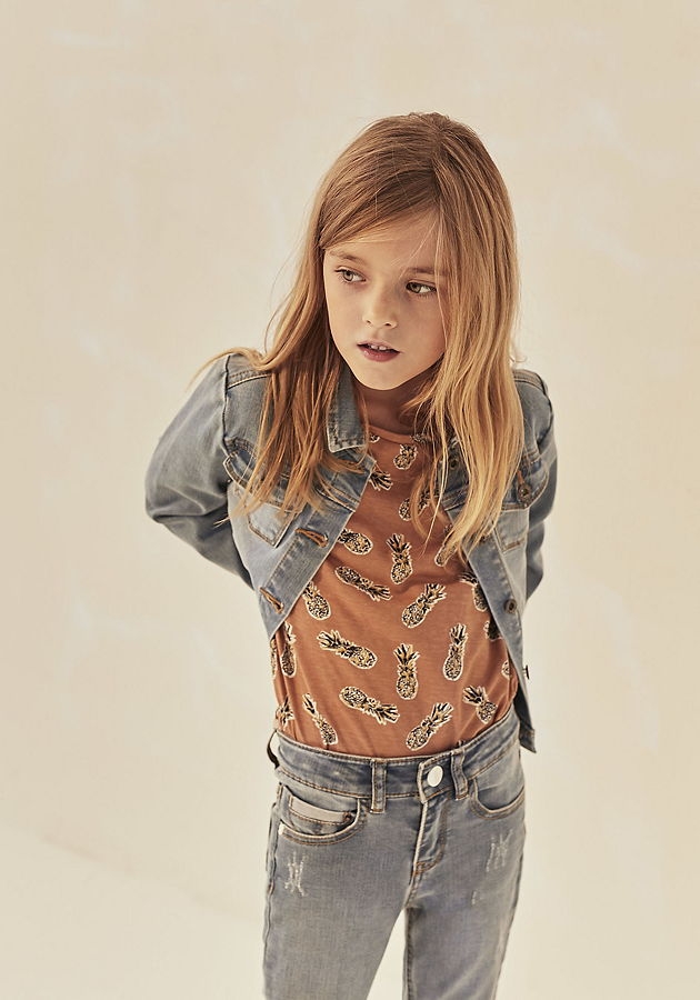 IKKS city white t-shirt "pineapple" camel