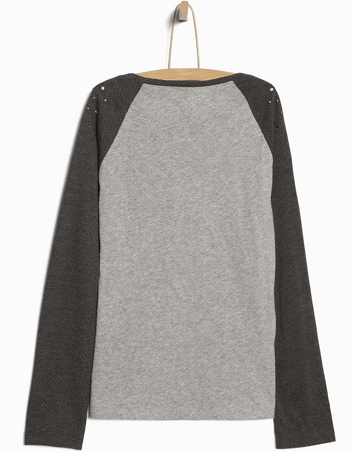 WAY by IKKS Street Shining longsleeve "NOPE" gris chiné