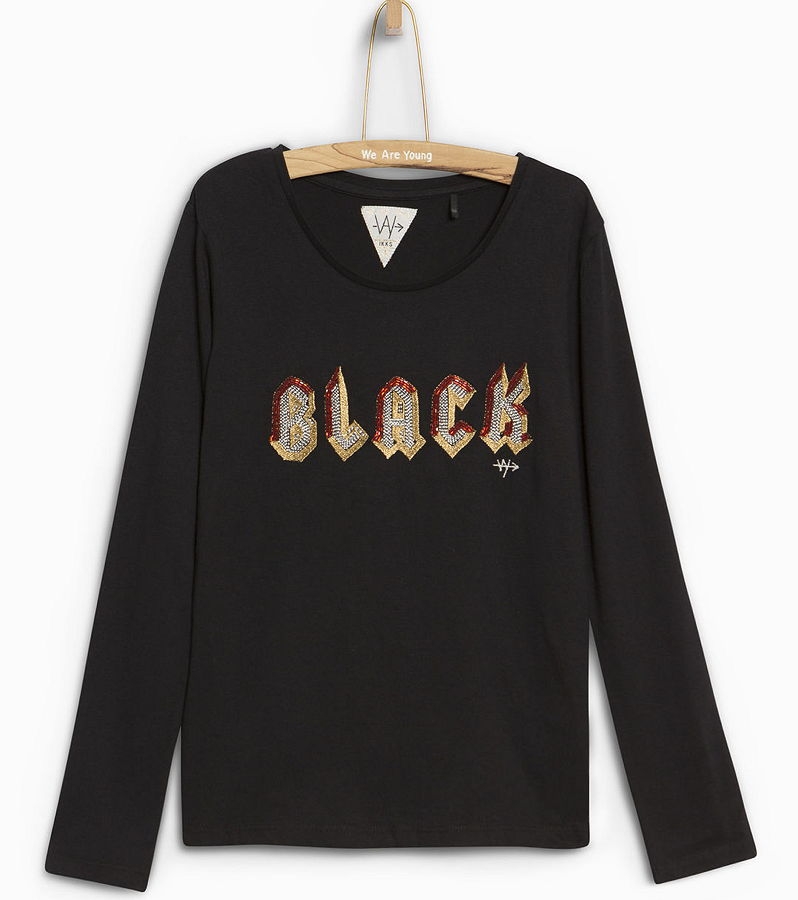 WAY by IKKS Stardust longsleeve "Black" noir