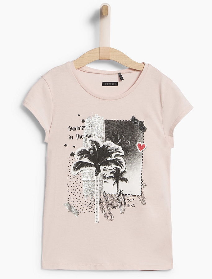 IKKS city black t-shirt rose poudré