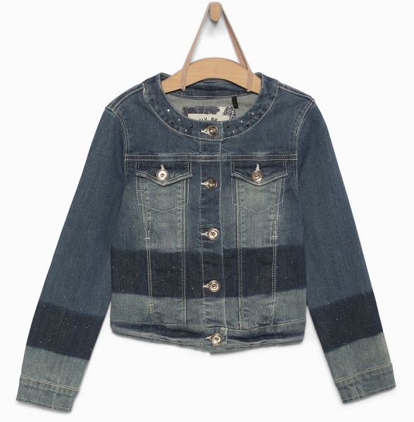 IKKS cargo denim jacket faded blue