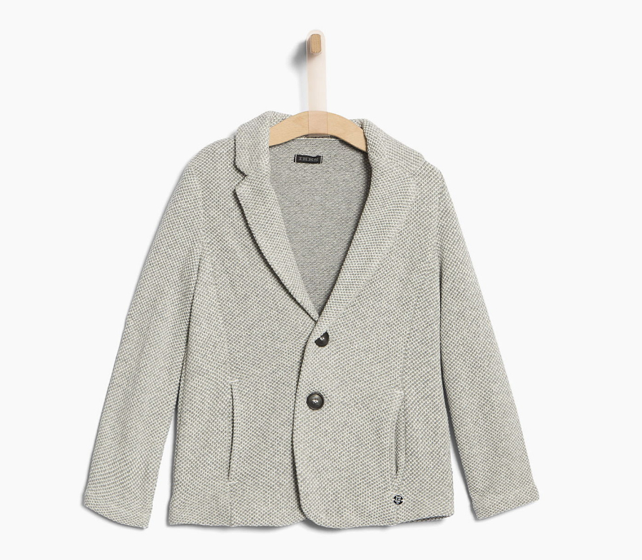 IKKS garcon city knitted blazerjacket gris chiné clair