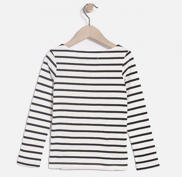 ikks city black stripy longsleeve blanc cassé rayé