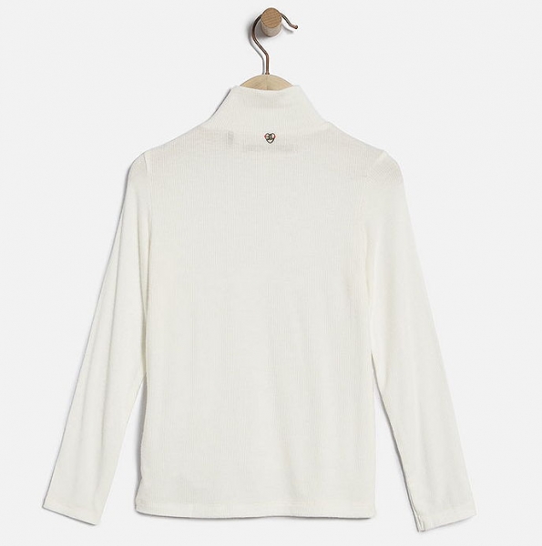 IKKS Nordik Winter rib longsleeve roll-neck blanc cassé