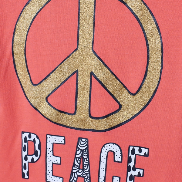 IKKS city black longsleeve "Peace" orange fluo