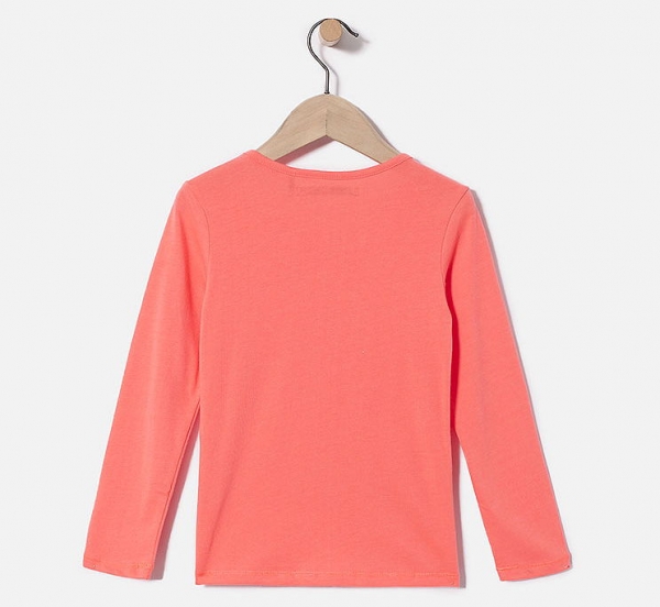 IKKS city black longsleeve "Peace" orange fluo