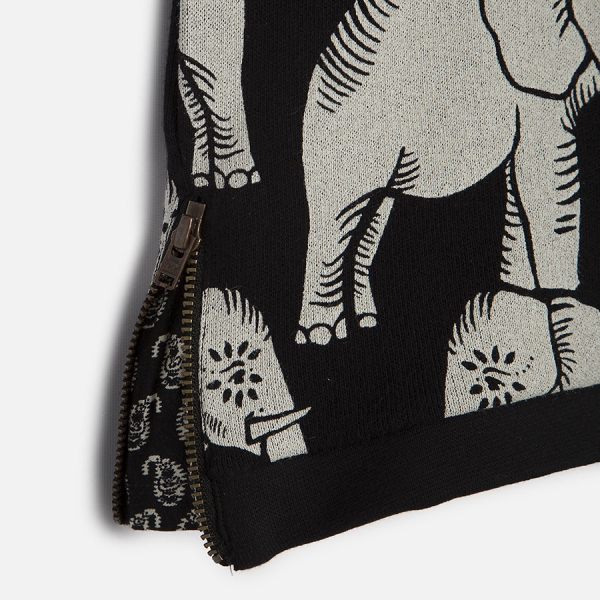 IKKS city black sweatshirt noir imprimé éléphants