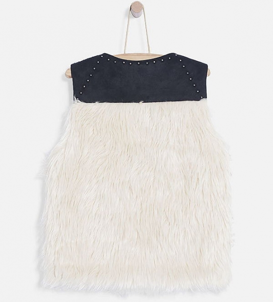 WAY by IKKS Wanderlust fake fur gilet blanc casse