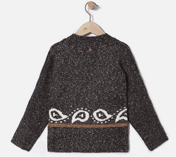 IKKS city black fringed knitted cardigan noir