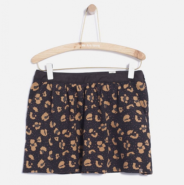 WAY by IKKS Wanderlust jersey skirt marron clair imprimé