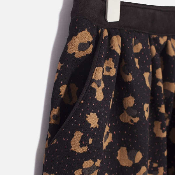 WAY by IKKS Wanderlust jersey skirt marron clair imprimé