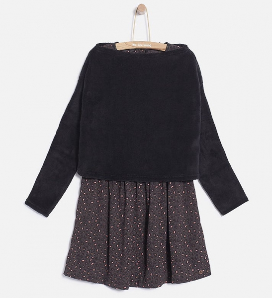 WAY by IKKS Wanderlust 2in1 dress gris chiné anthra foncé