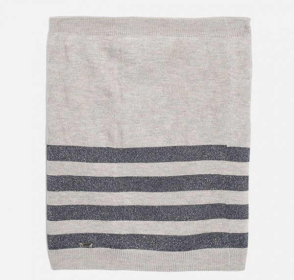 IKKS cargo knitted loop scarf gris chiné clair