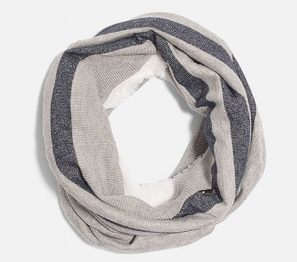 IKKS cargo knitted loop scarf gris chiné clair